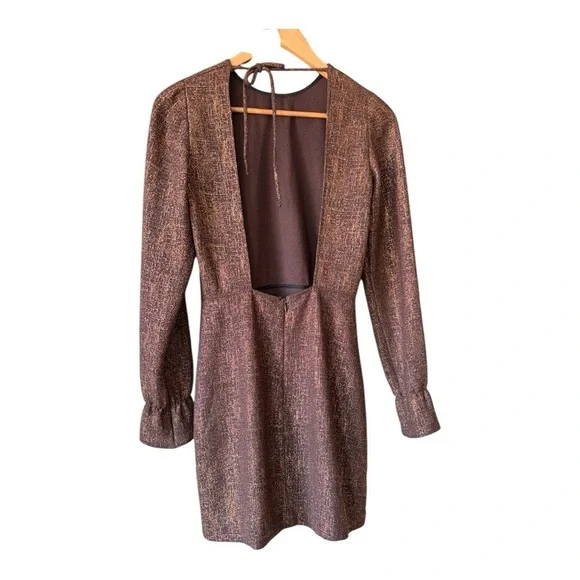 Reformation Mini Copper Open Back Dress Size S - Picture 2 of 9